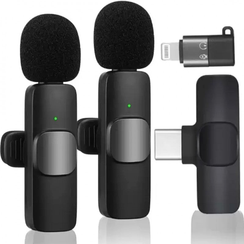 K11 2-in-1 Dual Wireless Lavalier Microphone Type-C & Lightning