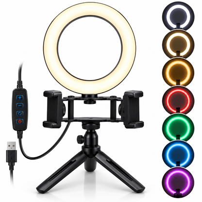 K316 LED Ring Light Phone Stand | Multi-Position Bracket