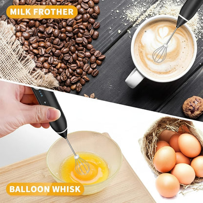 2-in-1 Electric Coffee Frother & Egg Beater | USB Rechargeable
