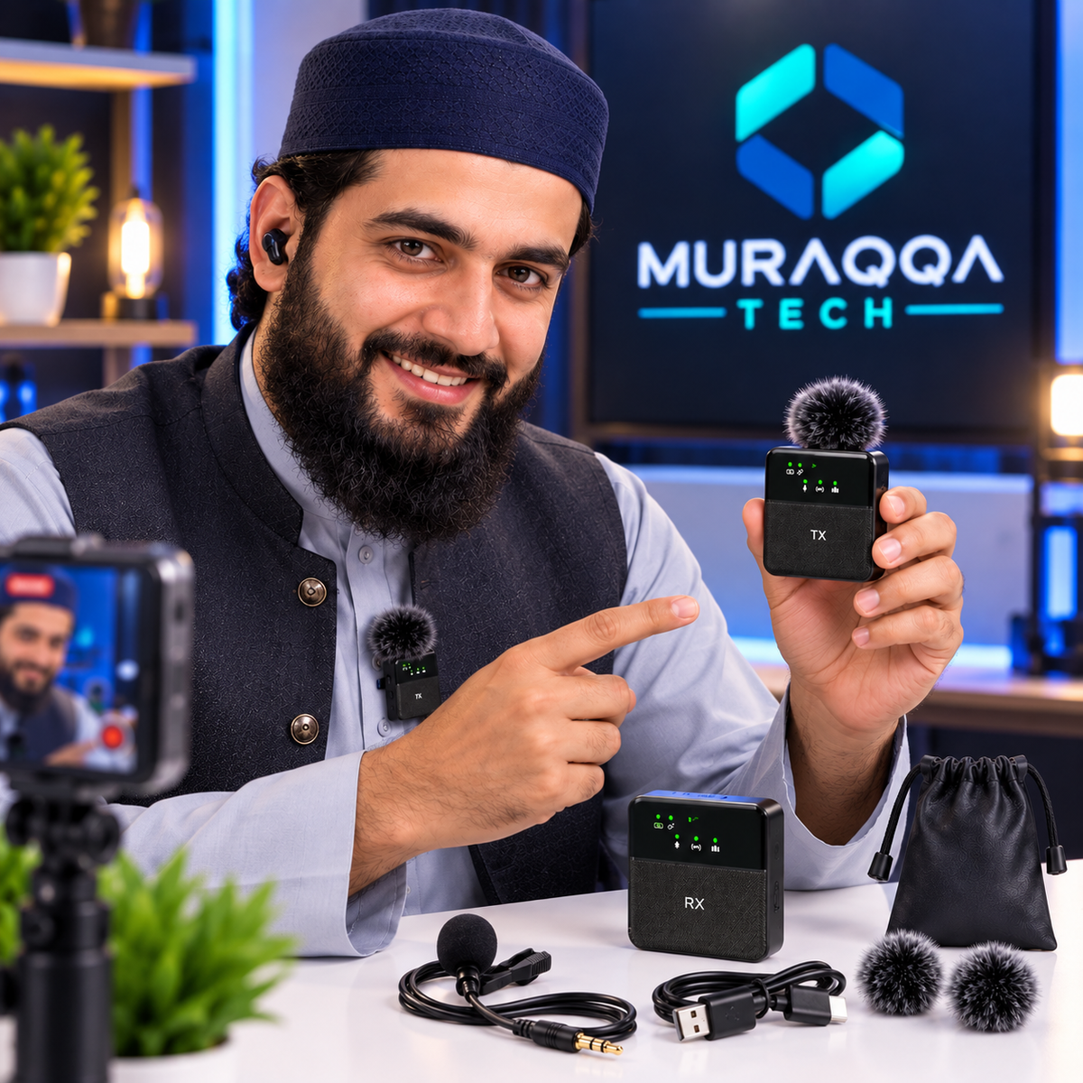 SX9 Wireless Microphone | HD Audio, 360° Noise Reduction & Type-C
