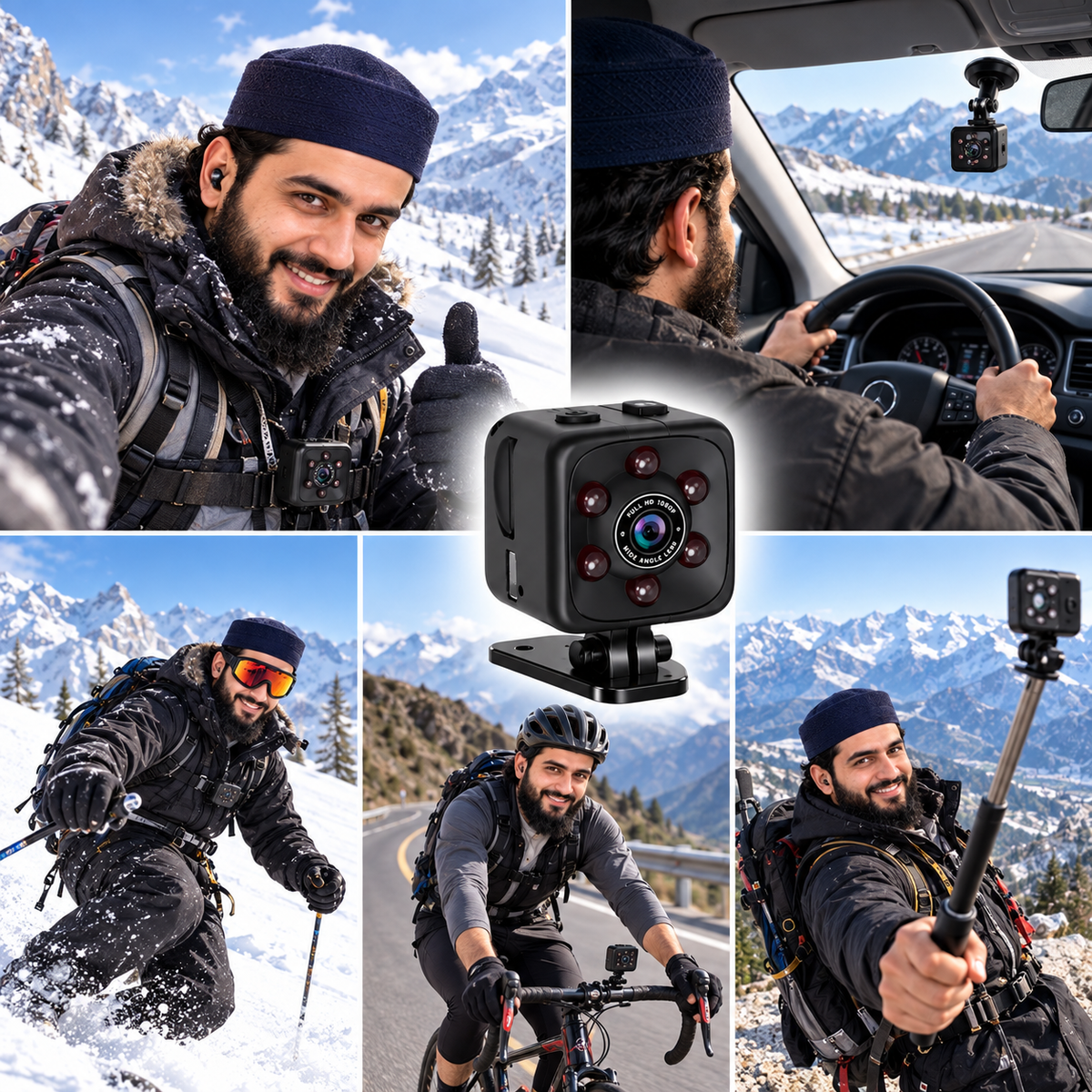 SQ6 Mini HD Security Camera | Night Vision & Dual Stands