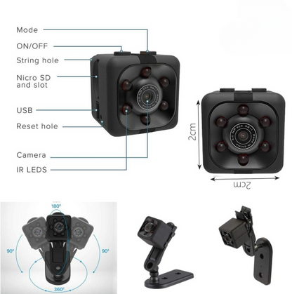 SQ6 Mini HD Security Camera | Night Vision & Dual Stands