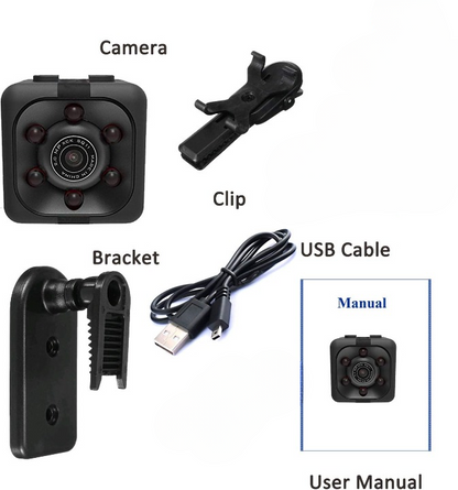 SQ6 Mini HD Security Camera | Night Vision & Dual Stands