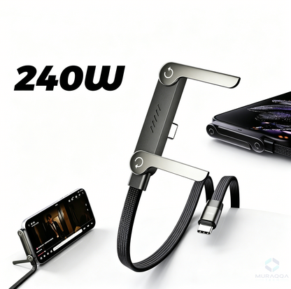 240W USB-C to USB-C Cable | Braided Right-Angle