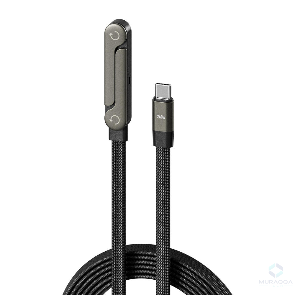 240W USB-C to USB-C Cable | Braided Right-Angle