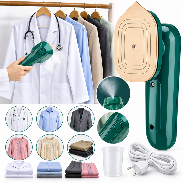 Mini Steam Iron for Clothes Portable Dry & Wet Travel Iron