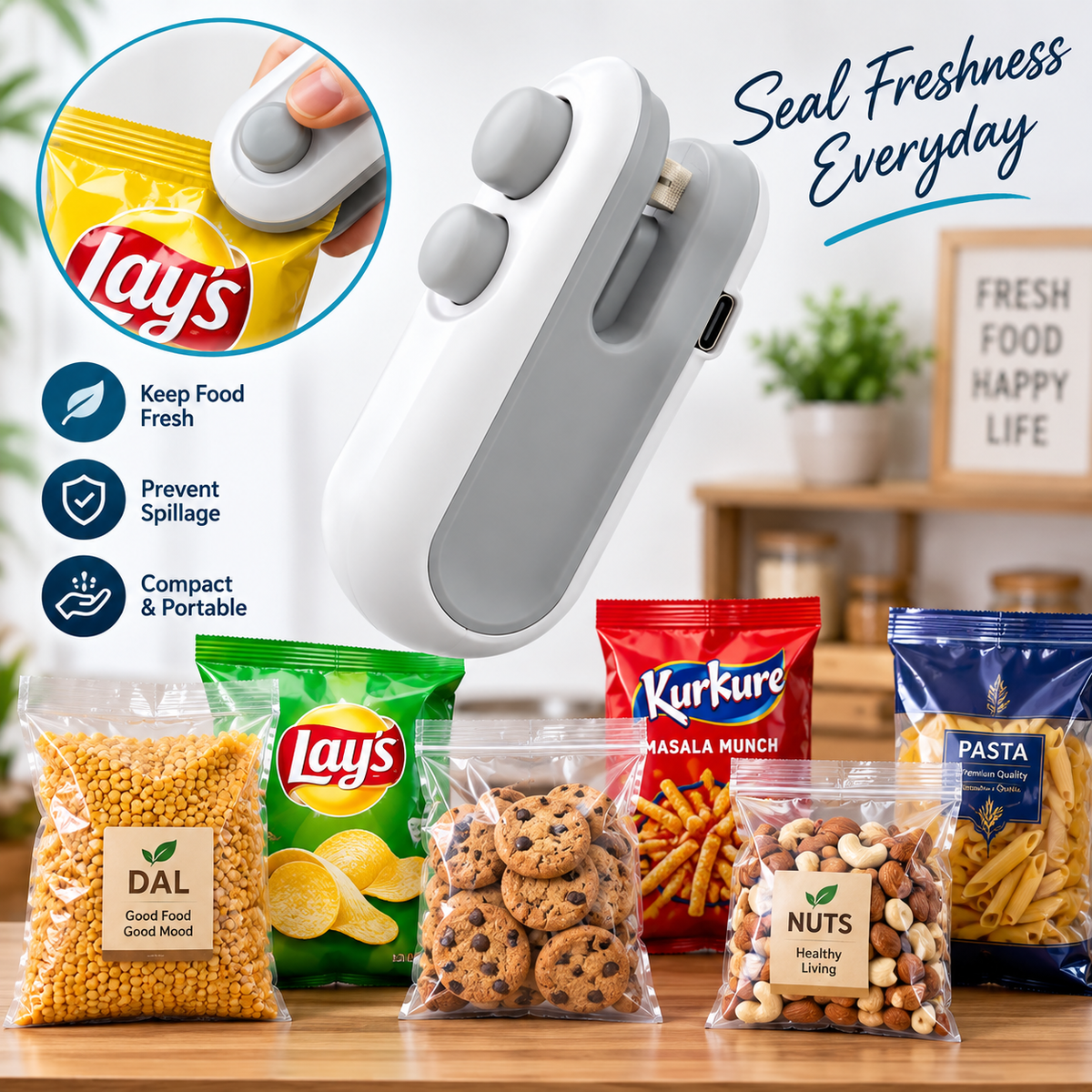Mini 2-in-1 Heat Bag Sealer | USB Rechargeable with Cutter