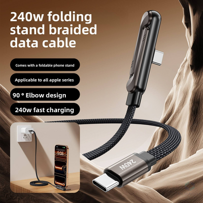 240W USB-C to USB-C Cable | Braided Right-Angle