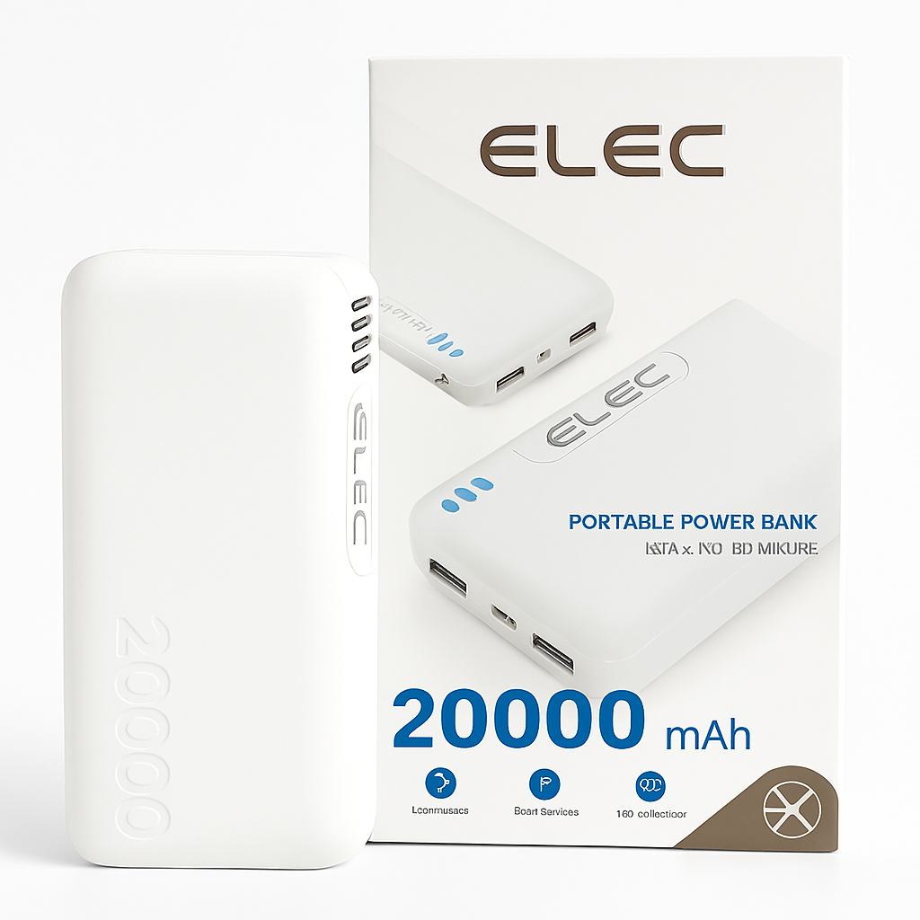 Elec 20000mAh Power Bank 18W PD Fast Charging | Portable