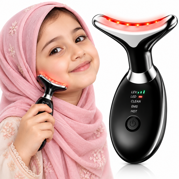 Rechargeable Neck & Face Massager | EMS, Vibration & LED