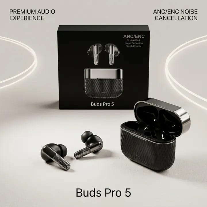 Buds Pro 5 Wireless Bluetooth Earbuds | HD Sound & Touch Control