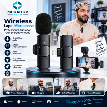 K9 Wireless Lavalier Microphone | Type-C & Lightning