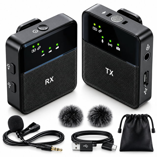 SX9 Wireless Microphone | HD Audio, 360° Noise Reduction & Type-C