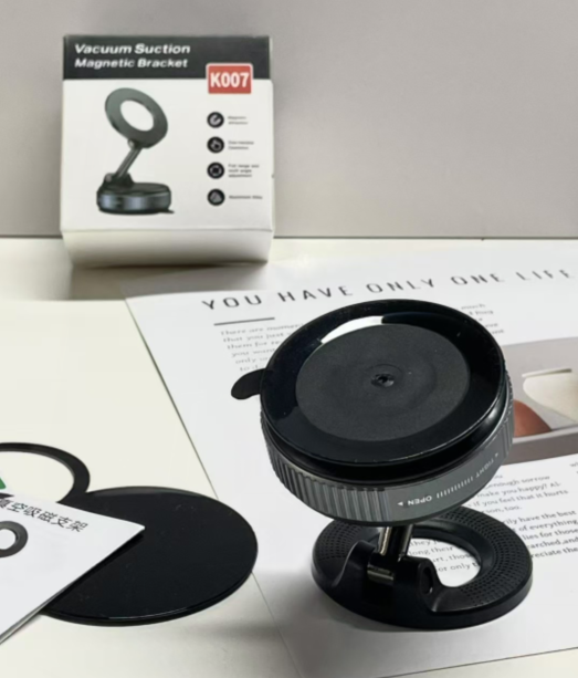 K007 Magnetic Phone Holder 360° Adjustable | Vacuum Suction Mount