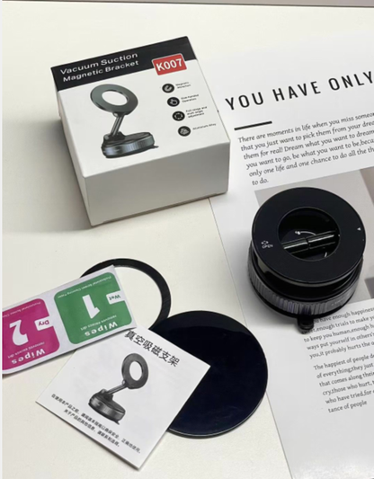K007 Magnetic Phone Holder 360° Adjustable | Vacuum Suction Mount